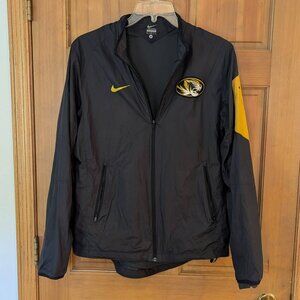 Nike Missouri Tigers windbreaker jacket size M black with Mizzou logo